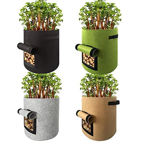 Etopar Potato Grow Bags 2 Pack 7 Gallon Nonwoven Vegetable Planter Pots Container Breathable Potato Planting Bag with Flap and Handles for Garden Nursery Plants Etopar Potato Grow Bags 2 Pack 7 Gallon Nonwoven Vegetable Planter Pots Container Breathable Potato Planting Bag with Flap and Handles for Garden Nursery Plants