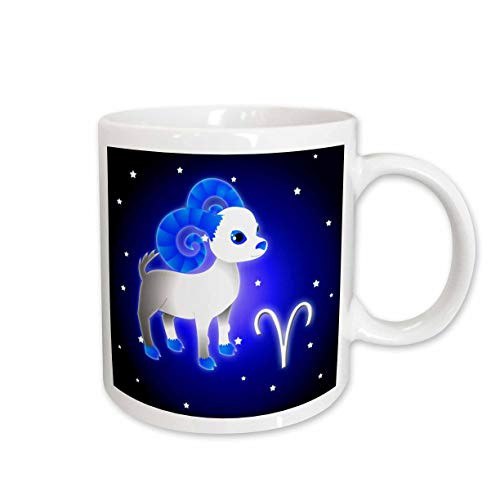 3dRose Cute Astrology Aries Zodiac Sign Ram Mug, 11-Ounce