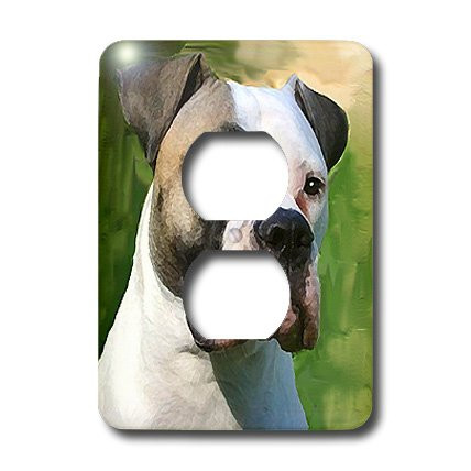 3dRose lsp_4151_6"American Bulldog" 2 Plug Outlet Cover