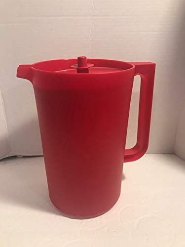 Tupperware Classic 1 Gallon RED Pitcher with Push Button Seal