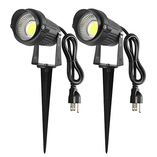 Outdoor LED Landscape Spotlight 5W Waterproof Graden Lights COB LED Spotlight with Spiked Stand for Lawn, Patio, Garden Pathway Warm White, (2 Packs) Outdoor LED Landscape Spotlight 5W Waterproof Graden Lights COB LED Spotlight with Spiked Stand for Lawn, Patio, Garden Pathway Warm White, (2 Packs)