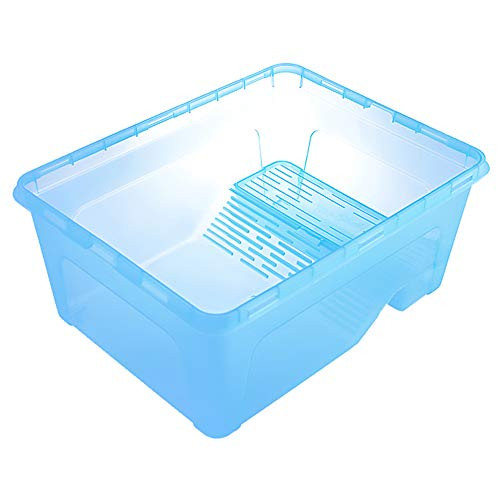 OMEMTurtle Breeding Box Open Reptile Breeding Box Turtle Egg Breeding Hatching Box Climbing Pet Transport Box Pet House -L-
