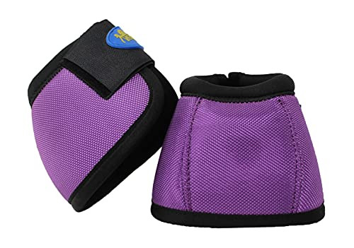 Professional Equine Horse Large Ballistic Overreach No-Turn Bell Boots Purple 4109PR-L