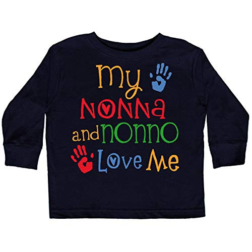 inktastic My Nonna and Nonno Love Me Toddler Long Sleeve T-Shirt 5-6 Black 26a57