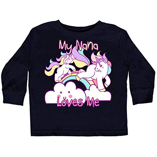inktastic My Nana Loves Me Unicorn Toddler Long Sleeve T-Shirt 5-6 Black 28ce7 inktastic My Nana Loves Me Unicorn Toddler Long Sleeve T-Shirt 5-6 Black 28ce7