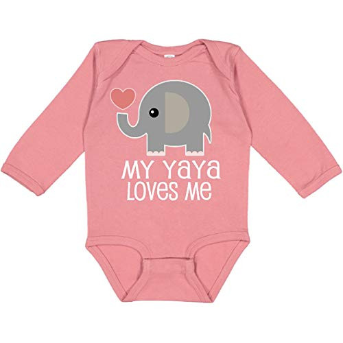 inktastic My Yaya Loves Me Grandchild Long Sleeve Creeper 6 Months Mauve 2cfac