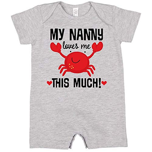 inktastic Nanny Loves Me Grandson Gift Infant Romper 12 Months Heather 2e7f7