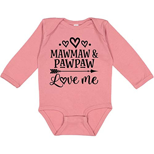 inktastic Mawmaw and Pawpaw Love Me Long Sleeve Creeper 12 Months Mauve 389e8