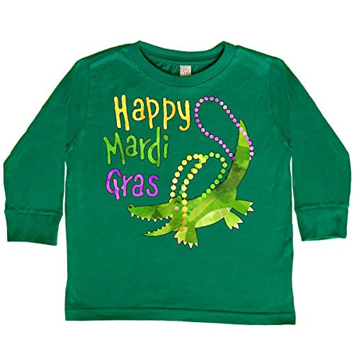 inktastic Happy Mardi Gras Cute Toddler Long Sleeve T-Shirt 3T Kelly Green 39b62 inktastic Happy Mardi Gras Cute Toddler Long Sleeve T-Shirt 3T Kelly Green 39b62