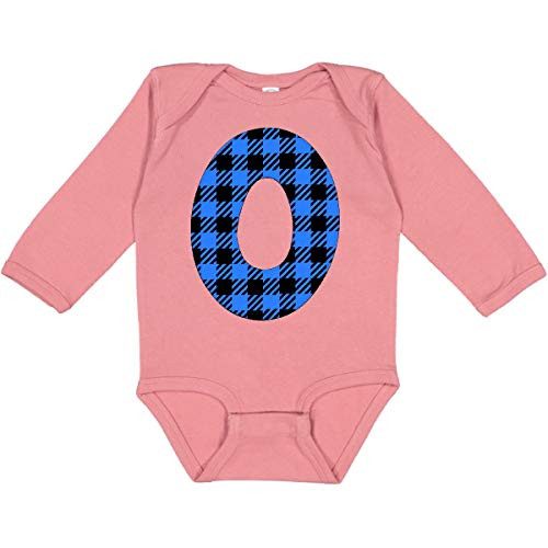inktastic Blue Buffalo Plaid Initial O Long Sleeve Creeper Newborn Mauve 3cb0b