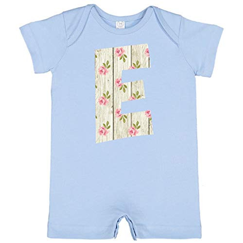 inktastic Cute Floral Initial E Infant Romper 6 Months Light Blue 3cb4f