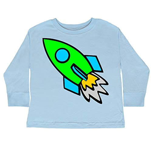 inktastic Cute Green Rocket Toddler Long Sleeve T-Shirt 4T Light Blue 3cce0