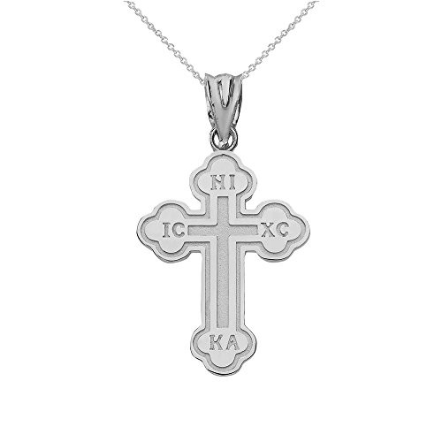 Religious Jewelry by FDJ 925 Sterling Silver Eastern Orthodox IC XC Nika Cross Outline Pendant Necklace -Small- 16" Religious Jewelry by FDJ 925 Sterling Silver Eastern Orthodox IC XC Nika Cross Outline Pendant Necklace -Small- 16"
