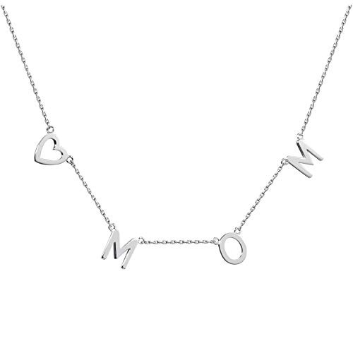 S.Leaf Mom Necklace Mom Letter Sterling Silver Gifts for Mom New Mom Gifts for Women 14k Gold Dainty Mama Necklace