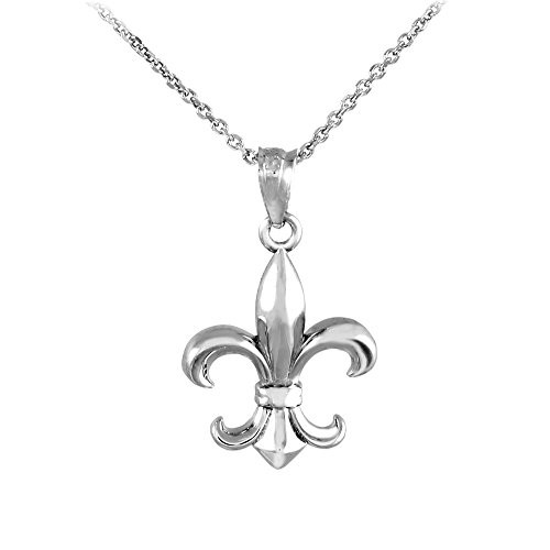 Religious Jewelry by FDJ Sterling Silver Fleur-de-Lis Charm Pendant Necklace 16" Religious Jewelry by FDJ Sterling Silver Fleur-de-Lis Charm Pendant Necklace 16"