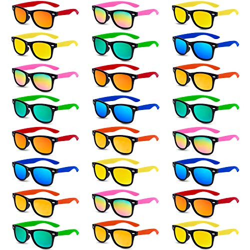 Kids Sunglasses Party Favors in Bulk 24 Pack Neon Sunglasses for Kids Boys and Girls Summer Beach Pool Party Favors Fun Gifts Party Toys Goody Bag Stuffers Gift for Birthday Party Supplies