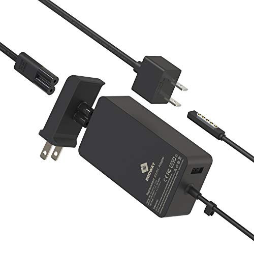 E EGOWAY 48W 12V 3.6A Surface Power Adapter Charger Compatible for Surface Pro 2 Pro 1 Surface RT with USB Charging Port