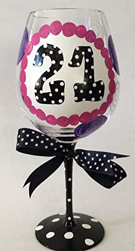 Giant 21st Birthday Wine Glass-HOLDS ENTIRE BOTTLE OF WINE