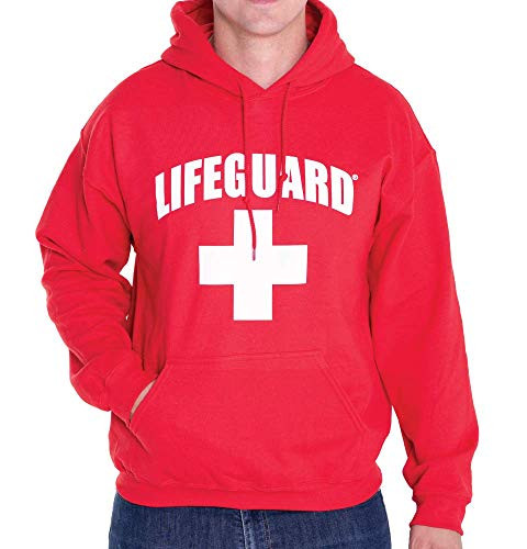 LIFEGUARD Officially Licensed First Quality Pullover Hoodie Sweatshirt Apparel Unisex for Men Women -Small- Red