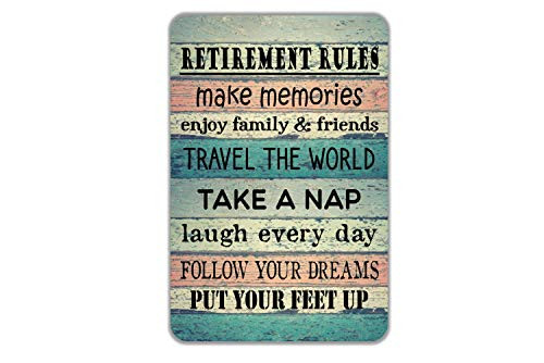 Retirement Rules Funny I'm Retired Party Gift Custom Metal Sign
