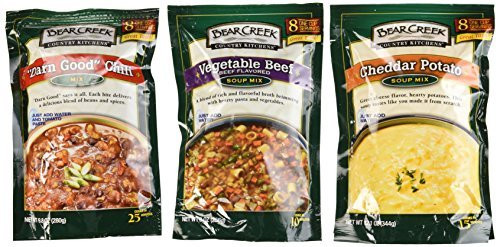 Bear Creek Country Kitchens Soup Mix 3 Flavor Variety Bundle- -1- Darn Good Chili Mix -1- Vegetable Beef Soup Mix and -1- Cheddar Potato Soup Mix 9-12.1 Oz. Ea. by Bear Creek