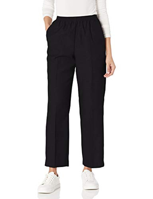 Alfred Dunner Women's Poly Proportioned Medium Pant Black 18 Petite