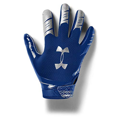 Under Armour Boys' F7 Youth Football Gloves  Royal Blue -400--Metallic Silver  Youth Small
