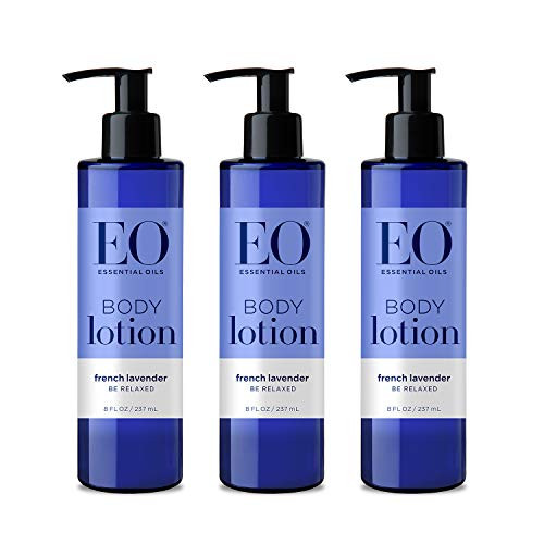 EO Body Lotion 8 Ounce -Pack of 3- French Lavender Organic Plant-Based Botanical Extracts Vitamin E with Pure Essential Oils