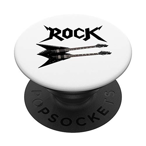 Cool Rock n Roll Double Guitar PopSockets PopGrip- Swappable Grip for Phones  and  Tablets