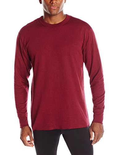 Duofold Men's Mid-Weight Wicking Shirt, Bordeaux Red Large