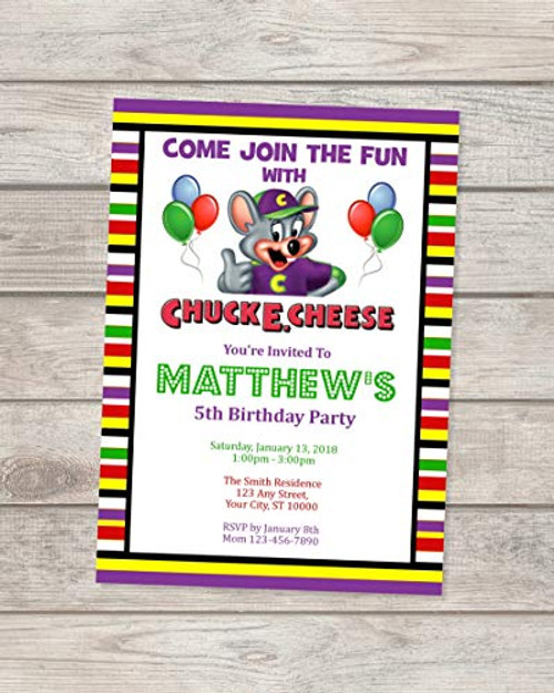 Custom Chuck E Cheese Birthday Party Invitations Chuck E. Cheese's Party Invites Custom Chuck E Cheese Birthday Party Invitations Chuck E. Cheese's Party Invites