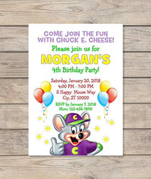 Custom Chuck E Cheese Birthday Party Invitations Chuck E. Cheese's Invites Custom Chuck E Cheese Birthday Party Invitations Chuck E. Cheese's Invites