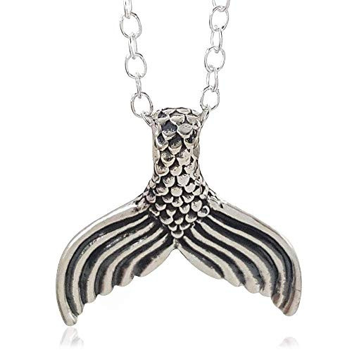 Sterling Silver Mermaid Tail Charm Necklace 18"