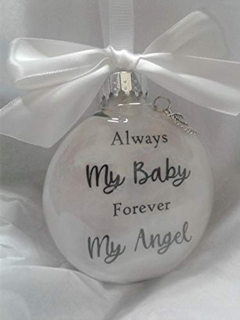 My Baby Glass Memorial Ornament with Angel Wing Charm In Memory Loved One Sympathy Gift Infant Loss My Baby Glass Memorial Ornament with Angel Wing Charm In Memory Loved One Sympathy Gift Infant Loss