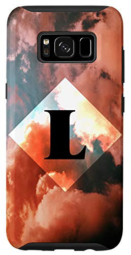 Galaxy S8 Pink Clouds Diamond Monogram Capital Letter L Case