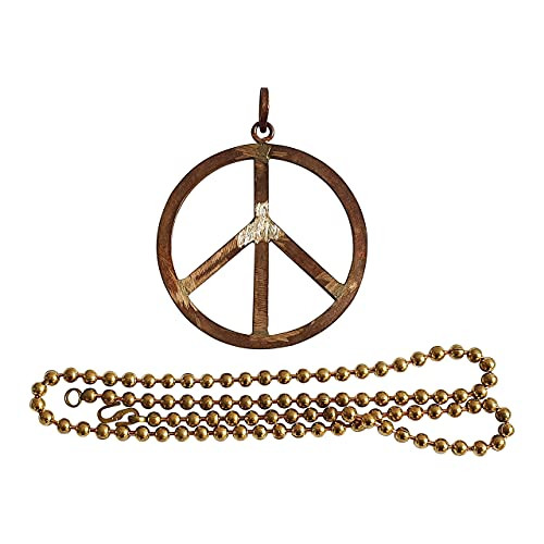 Large Peace Necklace Classic Peace Sign Love Circle of Peace Sign Symbol Pendant Necklace Cool for costume party rustic look bead necklace Large Peace Necklace Classic Peace Sign Love Circle of Peace Sign Symbol Pendant Necklace Cool for costume party rustic look bead necklace