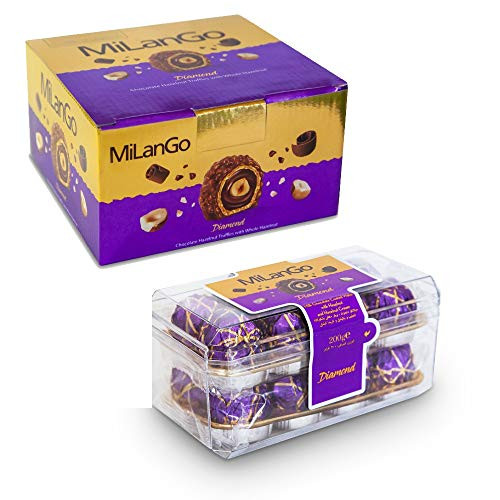 Milango Diamond Fine Hazelnut Milk Chocolate -Pack of 200 Gram -2Count--
