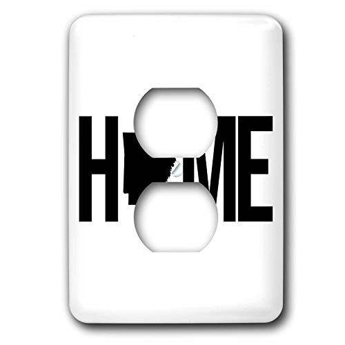 3dRose Stamp City - typography - Home with Arkansas state as the O. White background. - 2 plug outlet cover -lsp-323893-6-