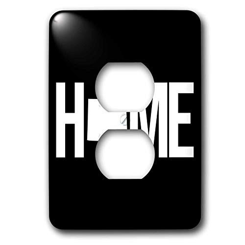 3dRose Stamp City - typography - Home with Colorado state as the O. Black background. - 2 plug outlet cover -lsp-323912-6-