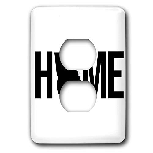 3dRose Stamp City - typography - Home with Georgia state as the O. White background. - 2 plug outlet cover -lsp-323953-6-