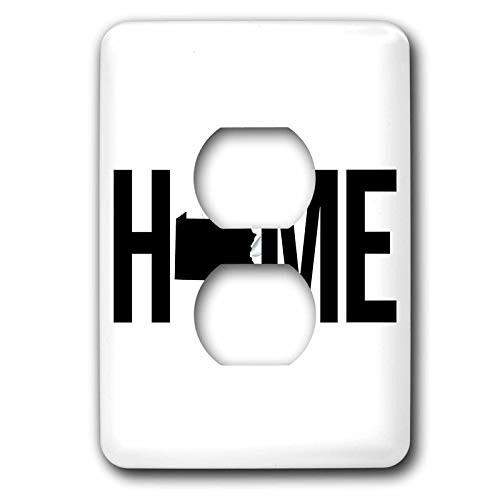 3dRose Stamp City - typography - Home with Pennsylvania state as the O. White background. - 2 plug outlet cover -lsp-324233-6-