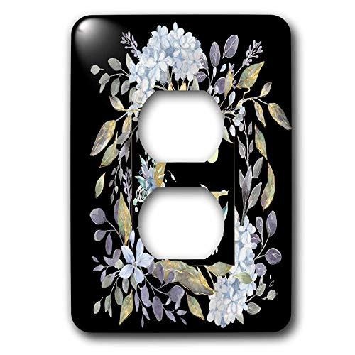 3dRose Monogram G Pretty Image Of Watercolor Blue Hydrangea. - Light Switch Covers -lsp-327842-6-
