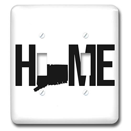 3dRose Stamp City - typography - Home with Connecticut state as the O. White background. - double toggle switch -lsp-323923-2-