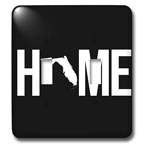 3dRose Stamp City - typography - Home with Florida state as the O. Black background. - double toggle switch -lsp-323942-2-