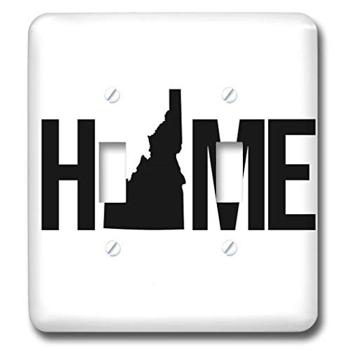 3dRose Stamp City - typography - Home with Idaho state as the O. White background. - double toggle switch -lsp-323973-2-