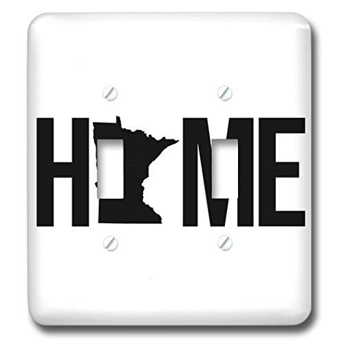 3dRose Stamp City - typography - Home with Minnesota state as the O. White background. - double toggle switch -lsp-324083-2-