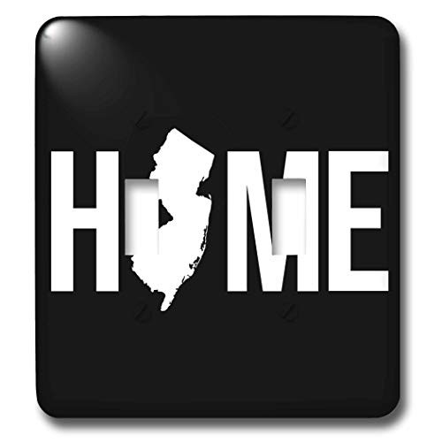 3dRose Stamp City - typography - Home with New Jersey state as the O. Black background. - double toggle switch -lsp-324152-2-