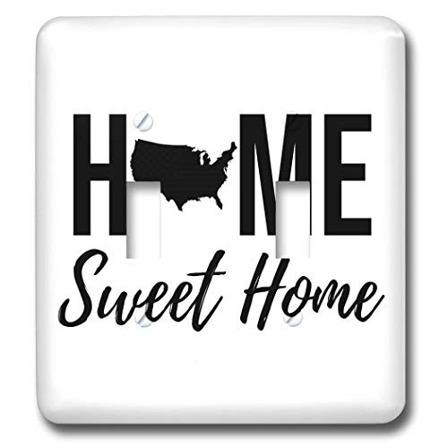3dRose Stamp City - typography - Home Sweet Home with United States as the O on white background. - double toggle switch -lsp-324905-2-