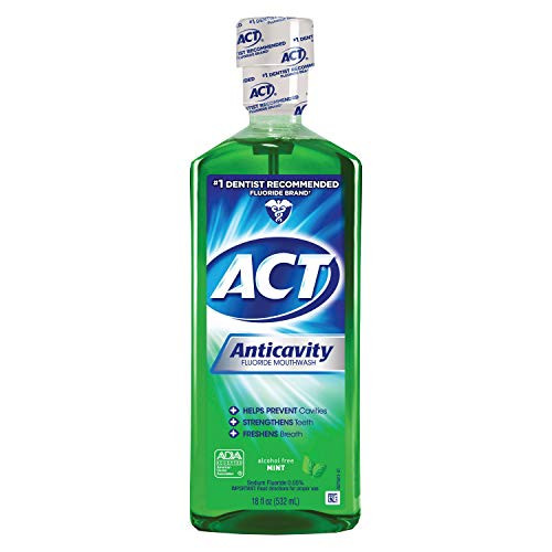 ACT Anticavity Fluoride Rinse Mint 18 oz -Pack of 4-