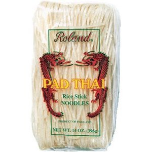 Roland Pad Thai Rice Stick Noodles Package 14 OZ -Pack of 4-